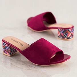 Sabatina Pantuflas de tacón estampadas rosado 1