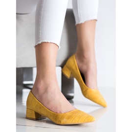 Sweet Shoes Bombas clásicas en tacones bajos amarillo 3