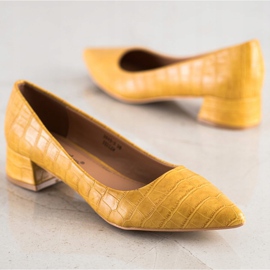 Sweet Shoes Bombas clásicas en tacones bajos amarillo 1