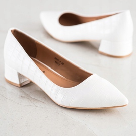 Sweet Shoes Bombas clásicas en tacones bajos blanco 1