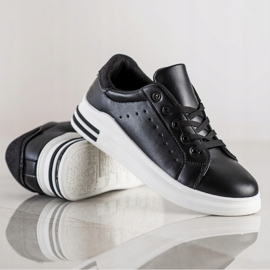 Diamantique Zapatillas con aplicación de purpurina negro 1