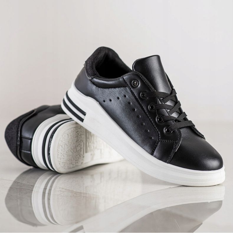 Diamantique Zapatillas con aplicación de purpurina negro 1