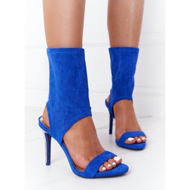 Sandalias De Tacón Alto Con Zirconia Cúbica Lu Boo Azul plata 1 Sandalias De Tacón Alto Con Zirconia Cúbica Lu Boo Azul plata 1