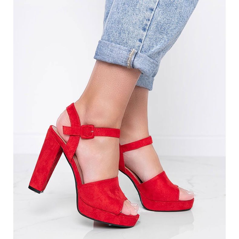 Sandalias rojas en el poste de Paige rojo 1 Sandalias rojas en el poste de Paige rojo 1