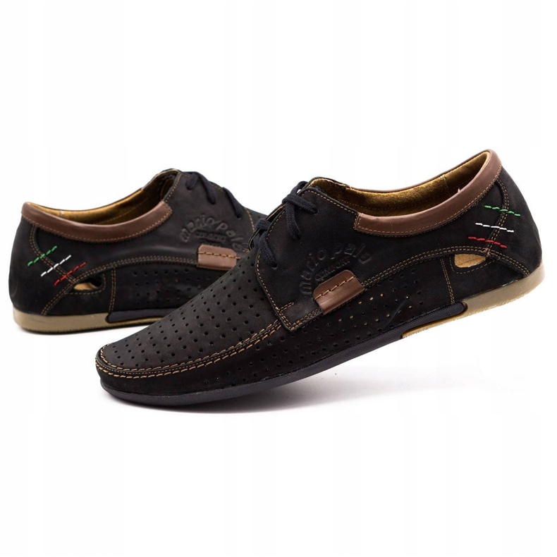 Olivier Zapatos de cuero a puentes para hombres 563 negro marrón 3