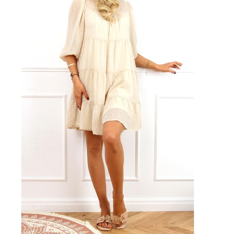 Zapatillas beige con cadena decorativa 35-230 Beige 2