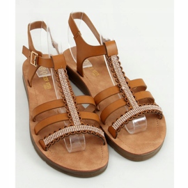 Sandalias mujer camel L-375 camel marrón 3