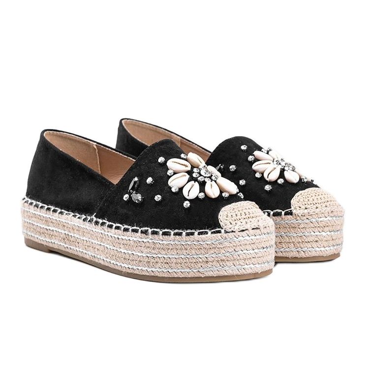 Alpargatas negras en la suela gruesa de Mrs Nicki negro 1