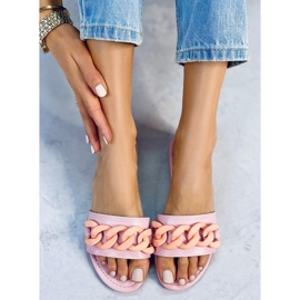 Pantuflas con cadena rosa 7857 Light Pink rosado 1