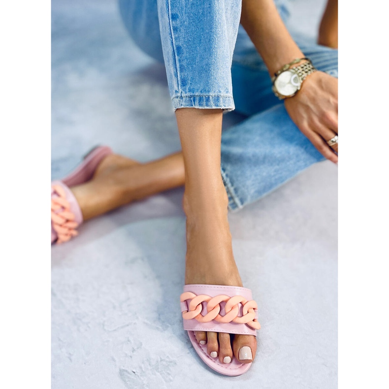 Pantuflas con cadena rosa 7857 Light Pink rosado 2 Pantuflas con cadena rosa 7857 Light Pink rosado 2