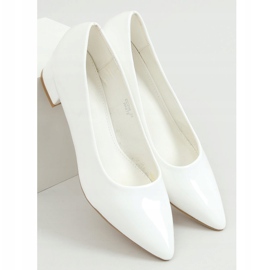 Zapatos de salón tacones bajos blanco CC206P Blanco 3