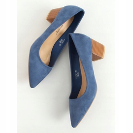 Salón con tacones de madera azul CL75P Azul 3