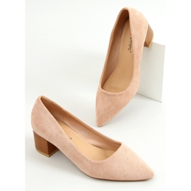 Zapatos de salón con tacón de madera beige CL75P Beige 3