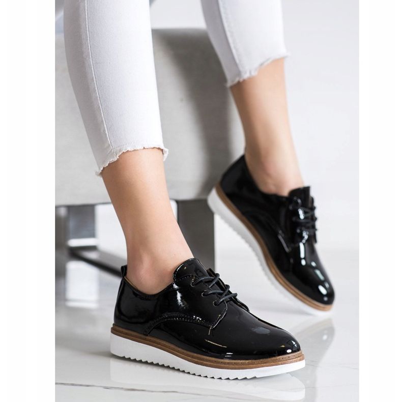 SHELOVET Zapatos lacados negros 2