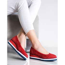 Filippo Zapatos de tacón de cuña de cuero rojo 2 Filippo Zapatos de tacón de cuña de cuero rojo 2