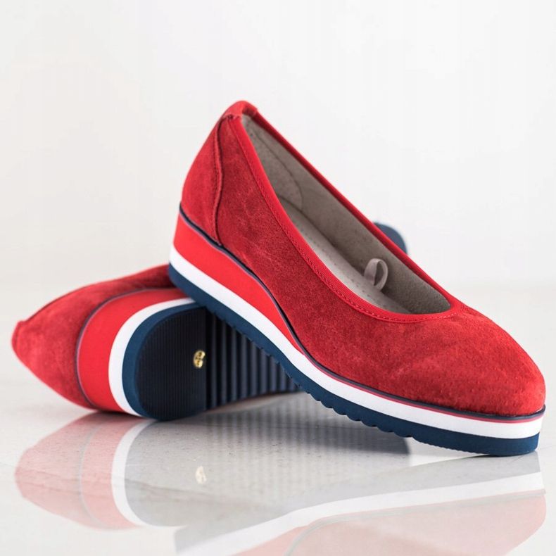 Filippo Zapatos de tacón de cuña de cuero rojo 1