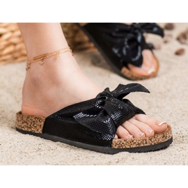 Comer Cómodas chanclas con lazo negro 2