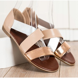 Evento Sandalias sin cordones con tiras beige marrón 2