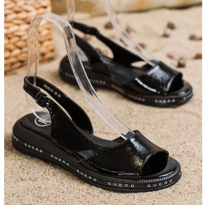 Filippo Cómodas sandalias lacadas negro 1