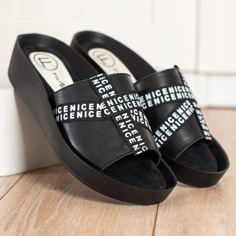 Filippo Zapatillas de cuero de moda negro 1