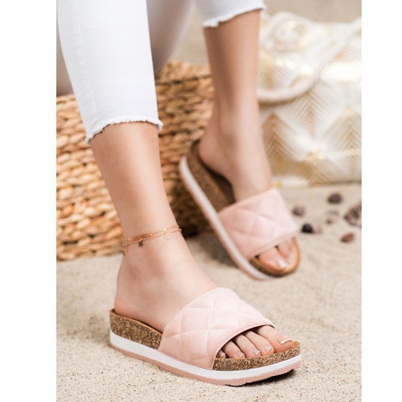 Comer Zapatillas cómodas en la plataforma rosa 1