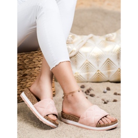 Comer Zapatillas cómodas en la plataforma rosa 2