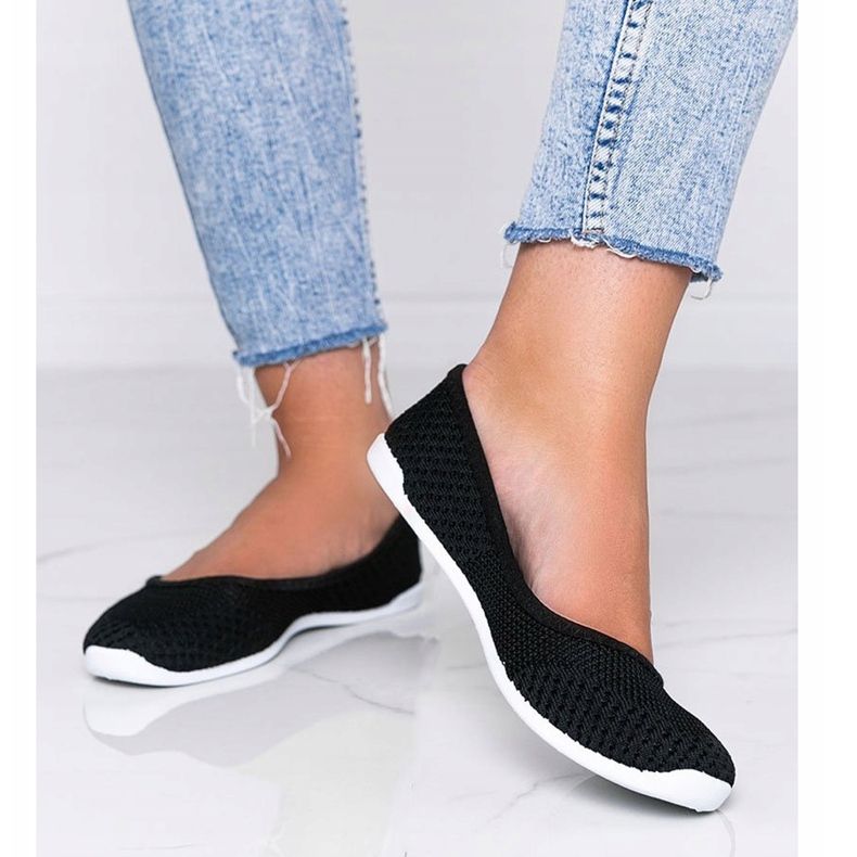 Bailarinas de tela negra con patrón calado Good Days negro 1