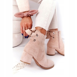 PJ1 Botas cálidas de mujer con tacón Beige Kayla 1