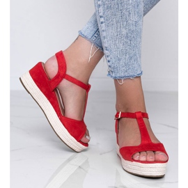 Sandalias de cuña rojas de Kima rojo 1