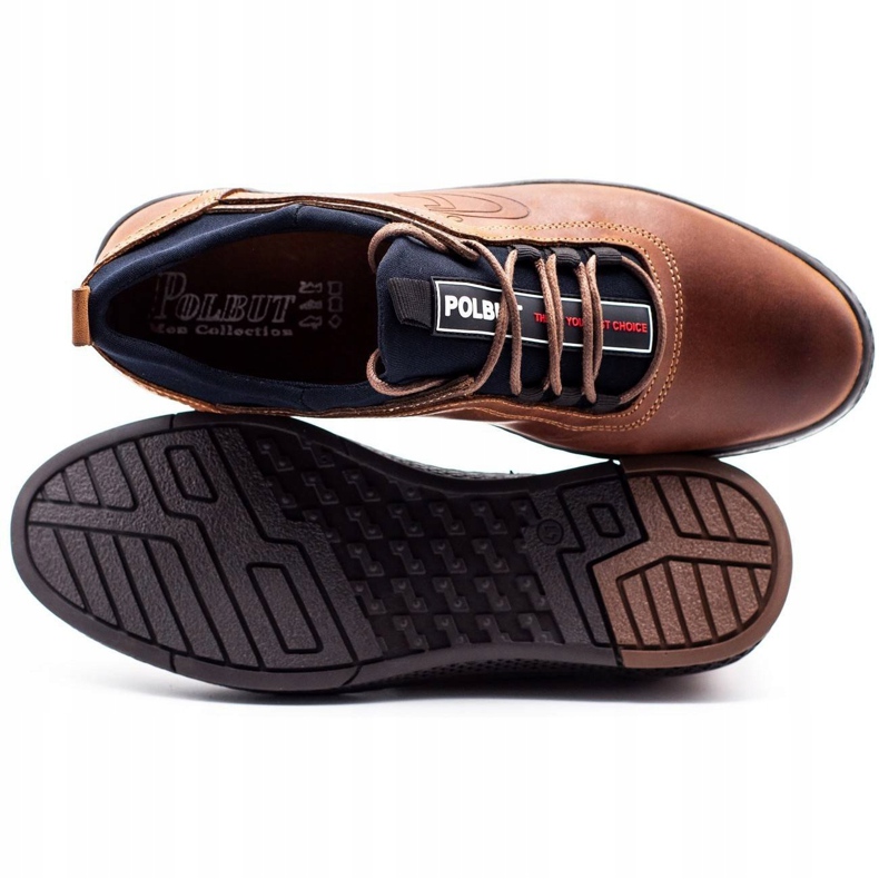 Polbut Zapatos de cuero para hombres casuales k24 camello marrón 1 Polbut Zapatos de cuero para hombres casuales k24 camello marrón 1