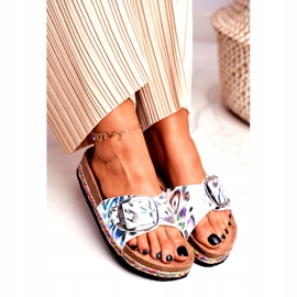 Pantuflas de Mujer Big Star Metallic Pattern DD274127 blanco violeta plata verde 3 Pantuflas de Mujer Big Star Metallic Pattern DD274127 blanco violeta plata verde 3