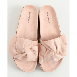 Pink 8228 Pantuflas rosa de suela alta rosado 3