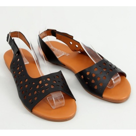 Sandalias negras asimétricas caladas HY23-13 Negro 3