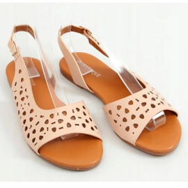Sandalias beige asimétricas caladas HY23-13 Nude 3