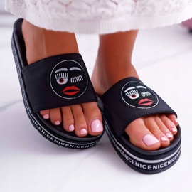 Pantuflas De Mujer En La Plataforma S.Barski 802-10 Negro 2 Pantuflas De Mujer En La Plataforma S.Barski 802-10 Negro 2