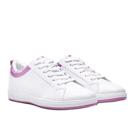 Zapatillas deportivas Madalynn holográficas en blanco y rosa 1
