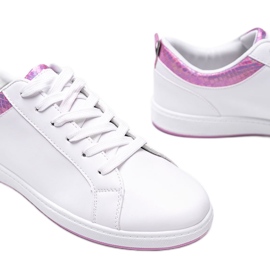Zapatillas deportivas Madalynn holográficas en blanco y rosa 2