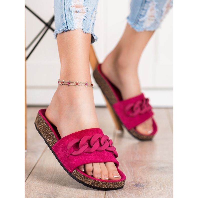 SHELOVET Zapatillas de moda con adorno naranja 1