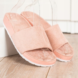 SHELOVET Zapatillas de gamuza de moda rosa 2