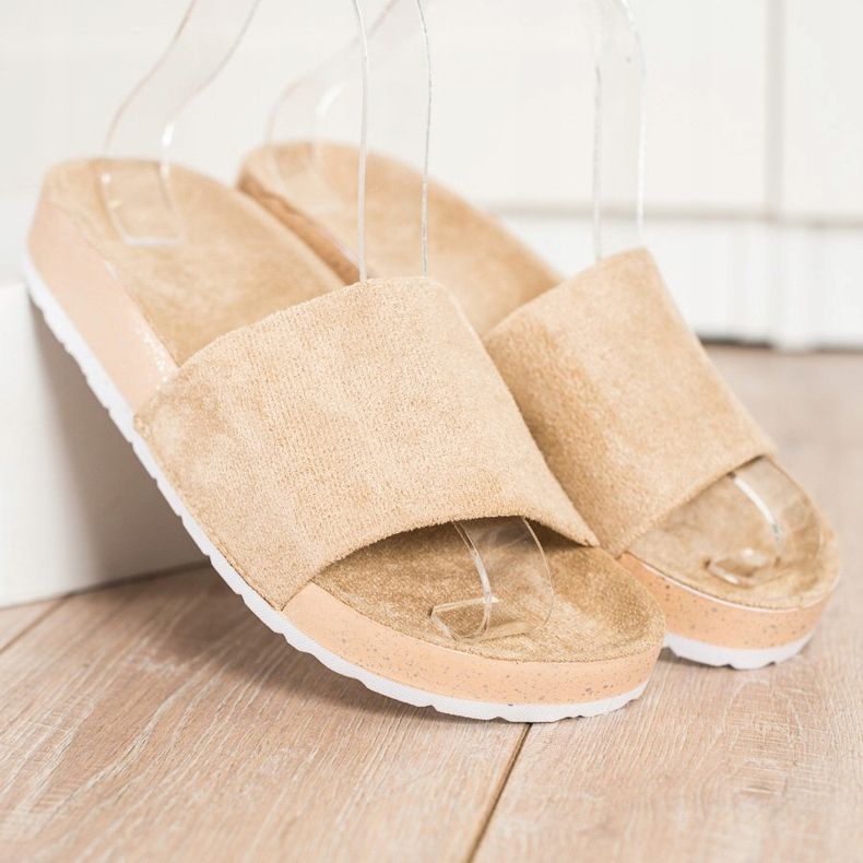 SHELOVET Zapatillas de gamuza de moda marrón 1