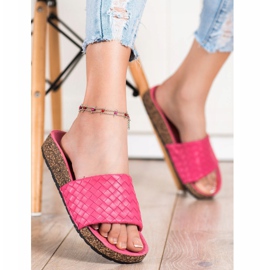 SHELOVET zapatillas tejidas de moda rosa 2