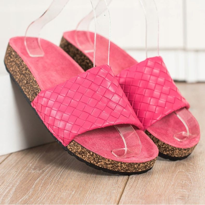 SHELOVET zapatillas tejidas de moda rosado 1
