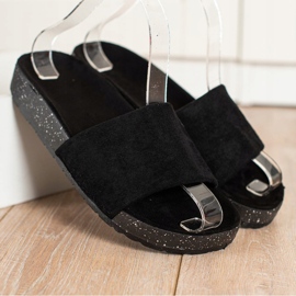 SHELOVET Zapatillas de gamuza de moda negro 3