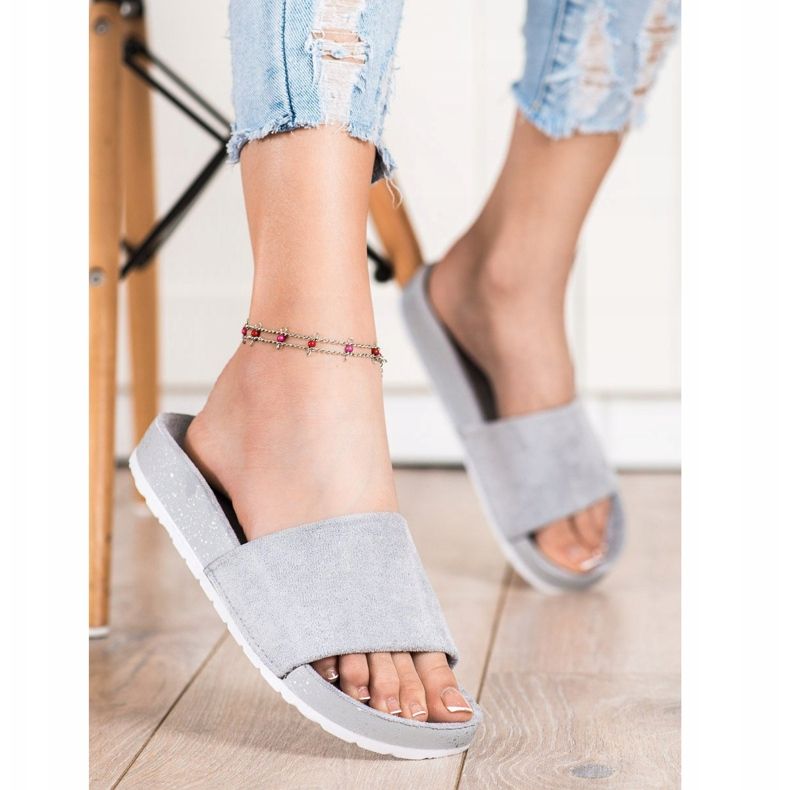 SHELOVET Zapatillas de gamuza de moda gris 2