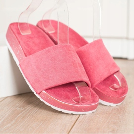 SHELOVET Chanclas de gamuza de moda rosado 2