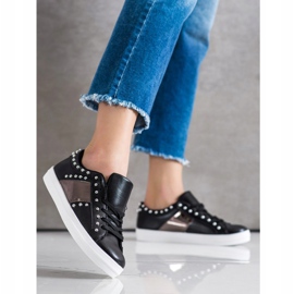 SHELOVET Zapatillas Negras Con Adornos negro 3