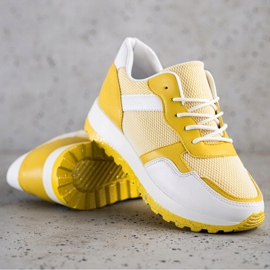 Bestelle Zapatillas con plataforma de purpurina blanco amarillo 1 Bestelle Zapatillas con plataforma de purpurina blanco amarillo 1