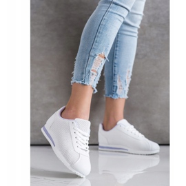 SHELOVET Zapatillas con estilo calado blanco 3