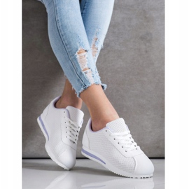 SHELOVET Zapatillas con estilo calado blanco 2