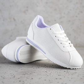 SHELOVET Zapatillas con estilo calado blanco 1